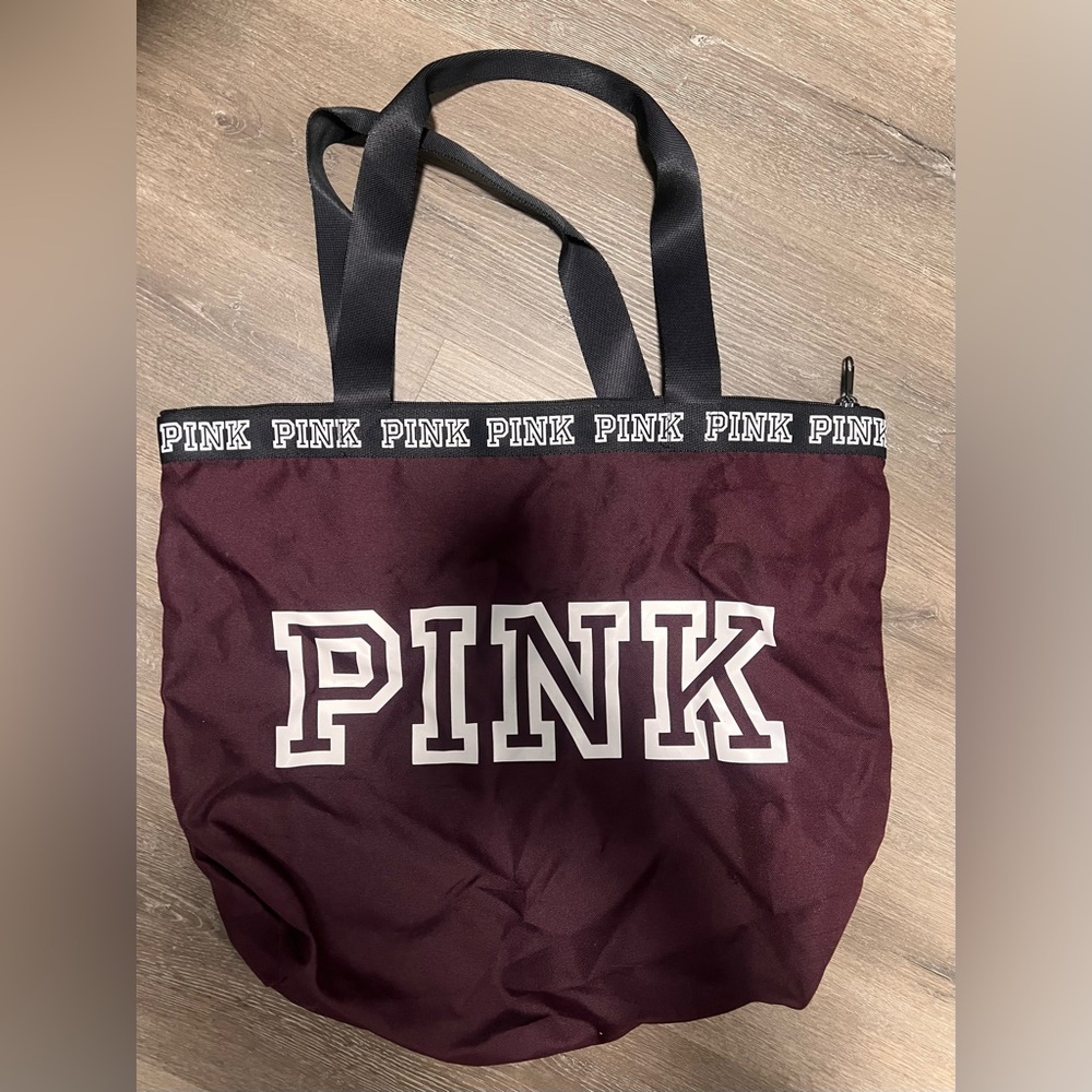 PINK Nylon Burgundy Tote Bag 👜